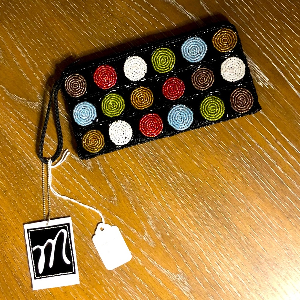Beaded Circle Clutch - Satin Lining